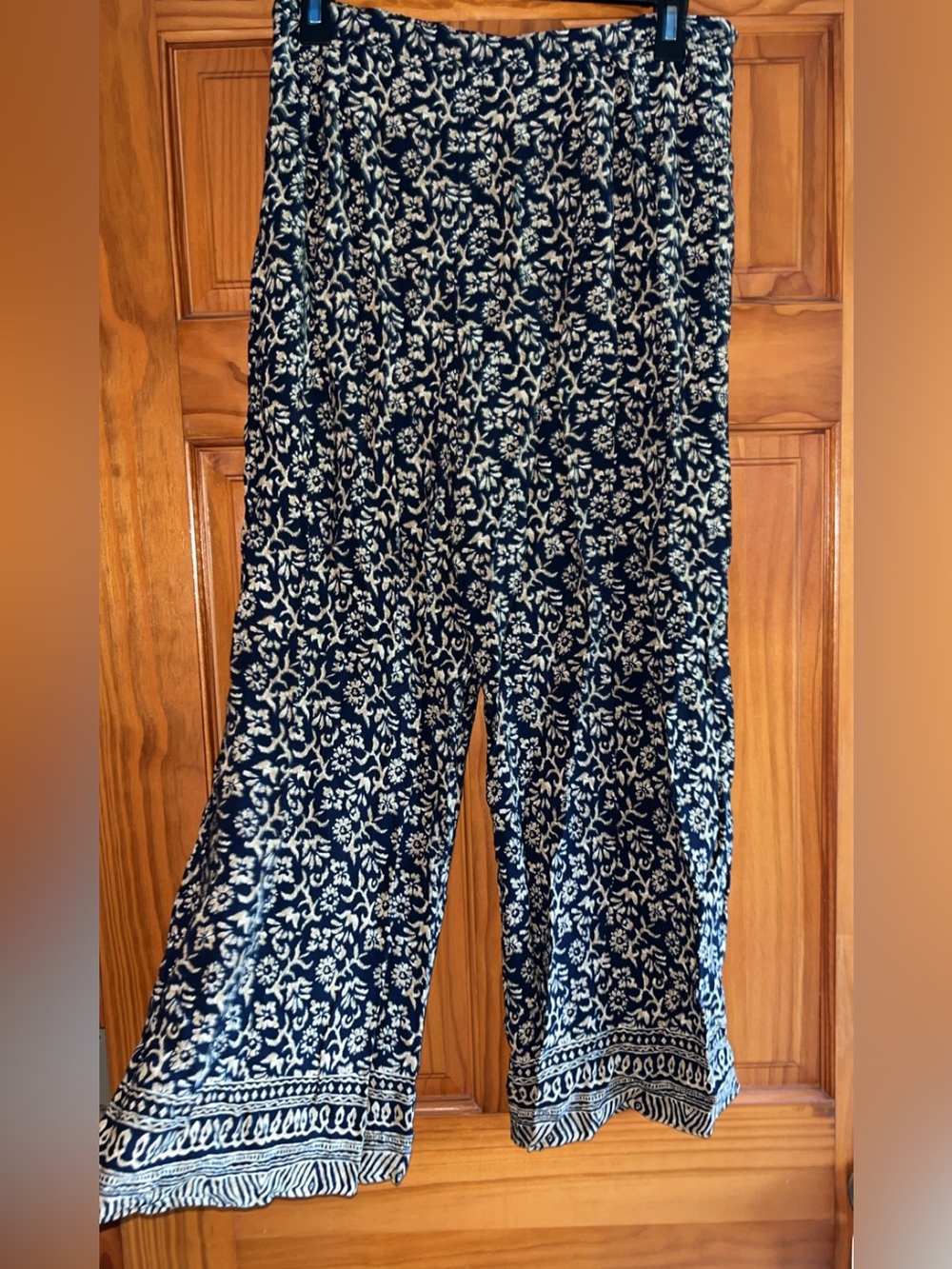 Navy Flowy Boho Pants